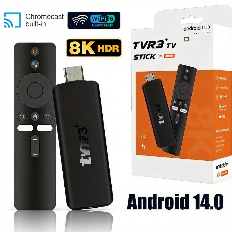 4K Media Player - TVR3+ Android14 Akıllı TV Stick HDR+