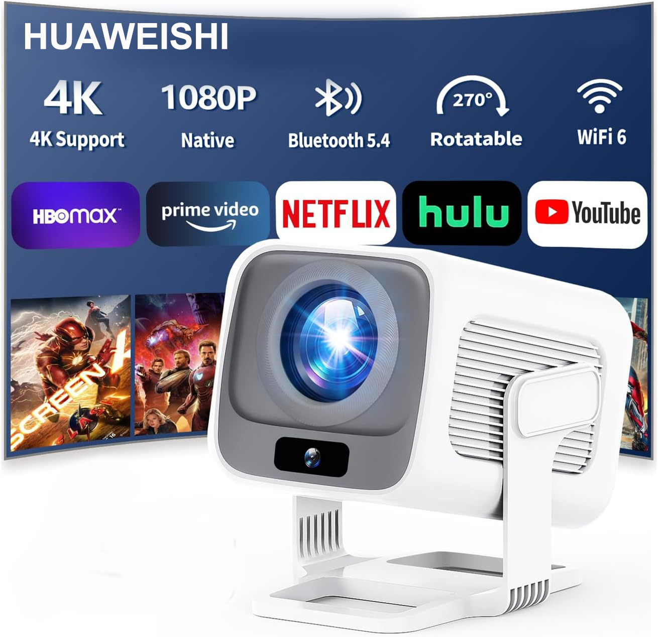 Home Cinema Focal - HUAWEISHI 4K Projektör Android Yerel Sistemli
