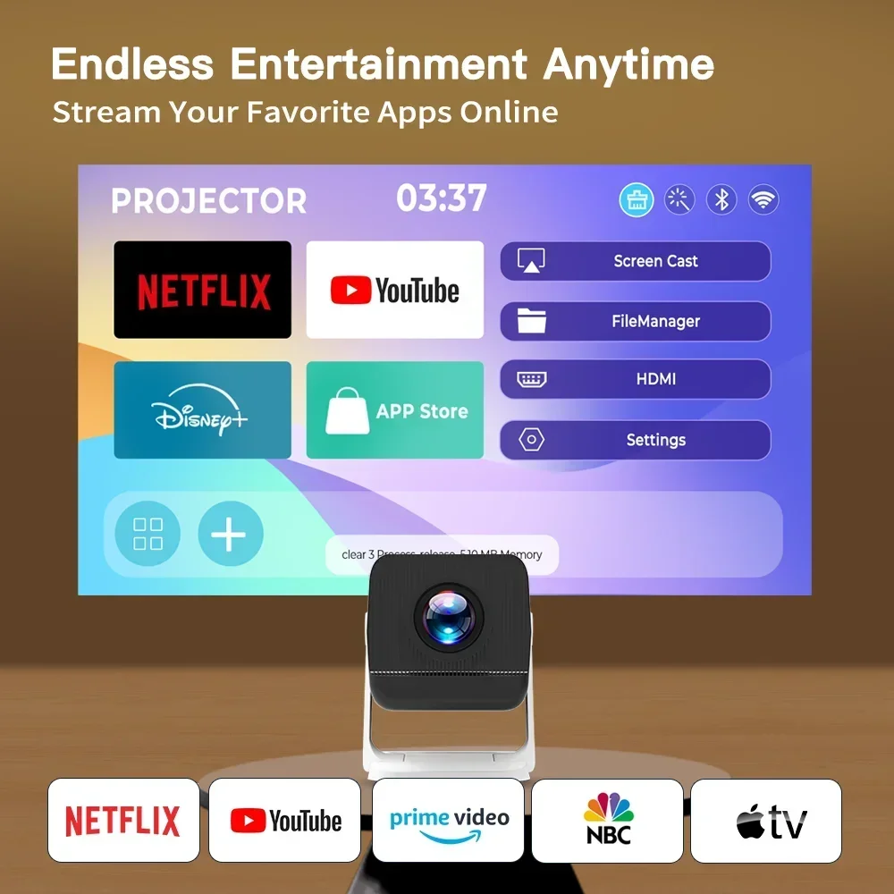 Mini Projektör Wifi6 ve BT5.4, - Home Cinema Hdmi incelemesi ve fiyatı